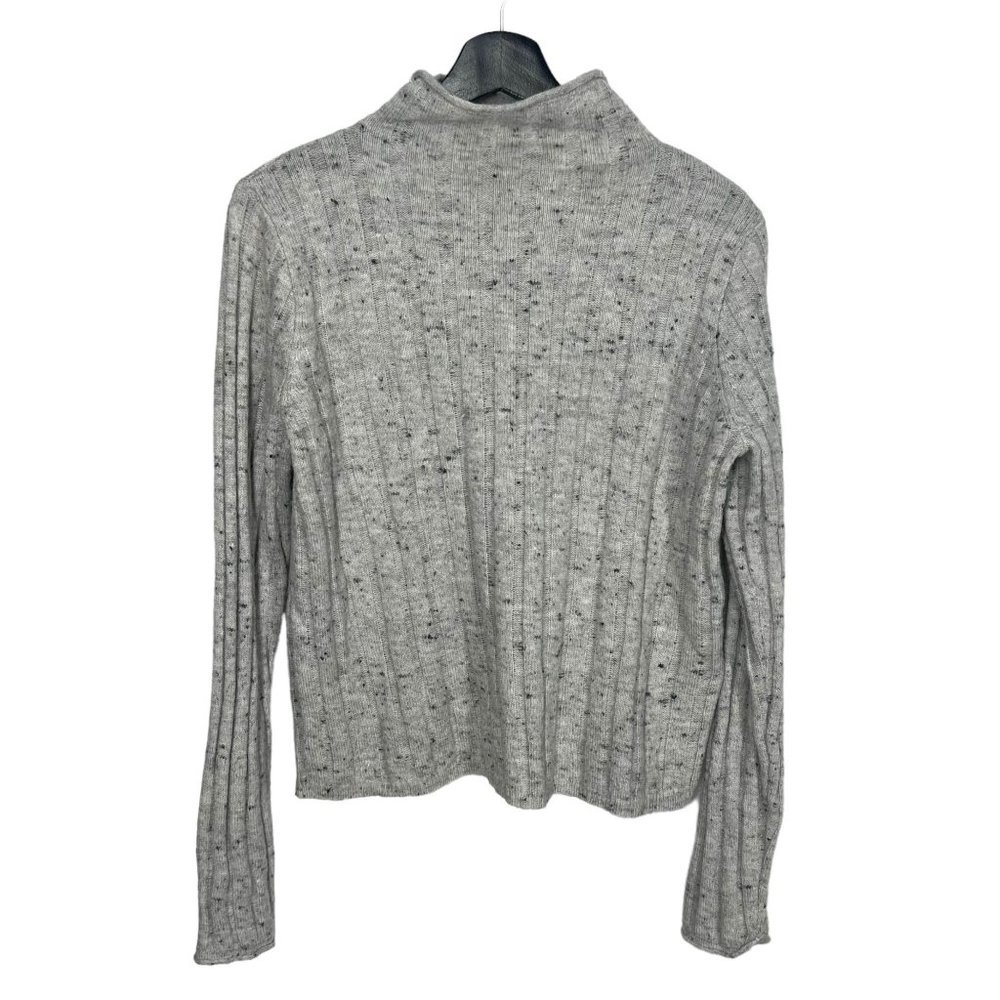 Madewell Grey Donegal Evercrest Long Sleeve Turtleneck Wool Blend Top Large